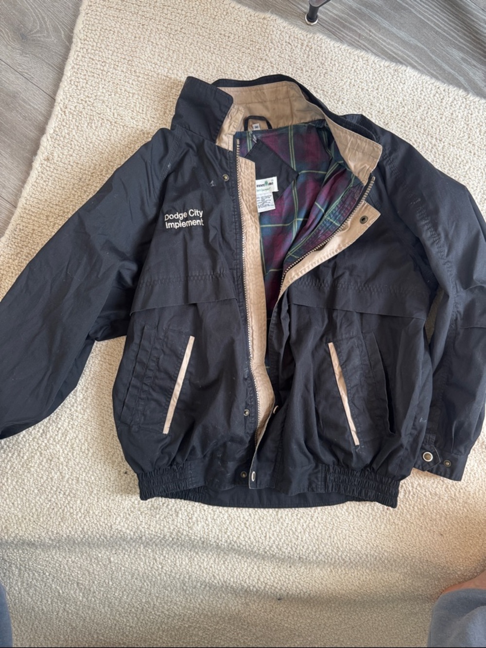 WinnerMae Lightweight Logo Windbreaker Jacket with Beige Trim